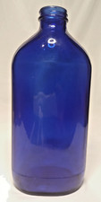 Vintage Large Cobalt Blue Glass Bottle Made in USA 9 x 4 inches Medicine Bottle