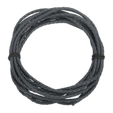 Braided Leather Cord, 3 3.3 Yard for Jewelry Making, Dark Gray, 3 meters