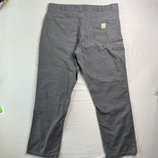 Carhartt Pants Men 40x32 Gray Rugged Flex Relaxed Fit Canvas 5 Pocket Work READ