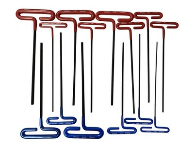 Eklind 50914 Cushion Grip Hex TKey Set 14 Piece Set  INCH/MM, 9 inch arm
