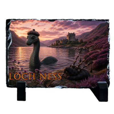 The Loch Ness Piper - Nessie Landschaft Foto Schiefer
