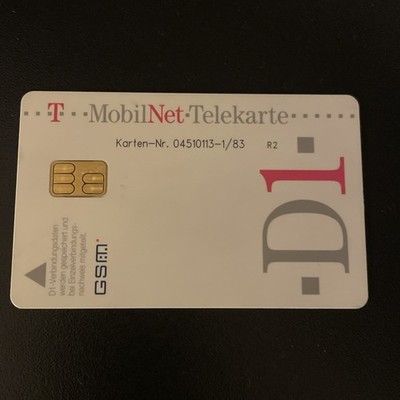 Telekom, T MobilNet, Telekarte D1, GSM SIM Karte aus 1996 wie neu keine Kratzer