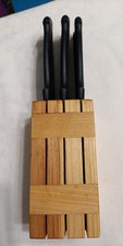 Messerblock mit 6 Steakmessern, scharfe Messer im Holzblock, Praktische...
