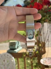 Vintage silver tone gucci sky blue dial watch