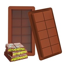 Silicone Chocolate Bar Mold Candy & Baking Mould Non-Stick Tools 10 Square Choco