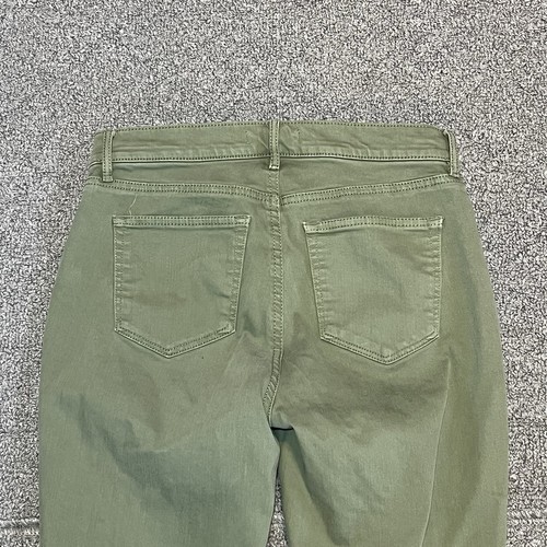 Loft Denim Cropped Jeans Womens Size 4 Green Military Raw Hem Mid Rise - Picture 7 of 8