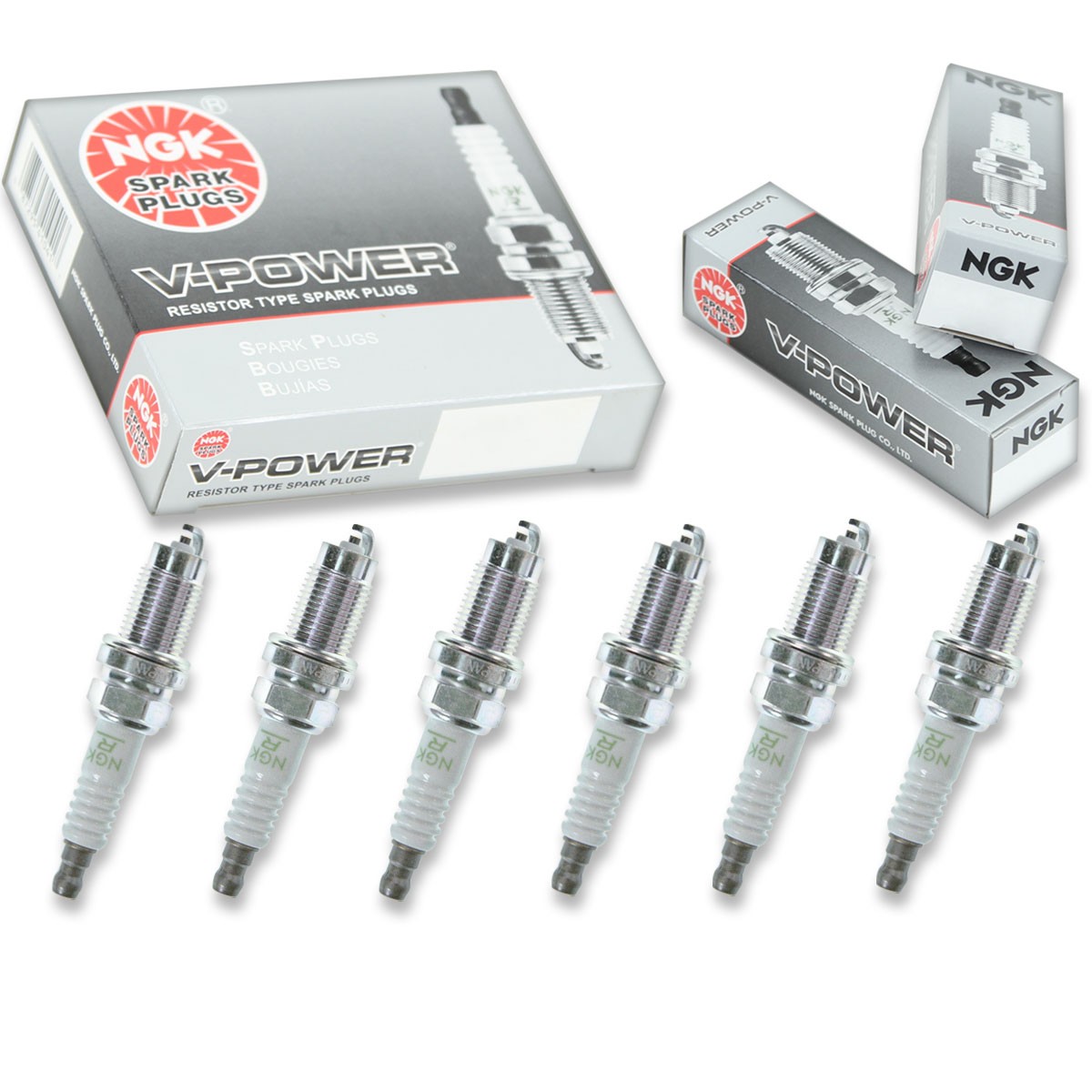 6 pc NGK 4435 ZFR5E-11 V-Power Spark Plugs for RC11ZYC4 KJ16CR11 K16GPR-U11 mg