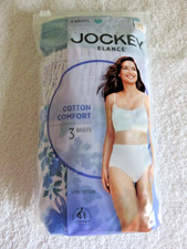 Jockey Elance 3 Pack Women Briefs Underwear Cotton Comfort Panties Size 7 L