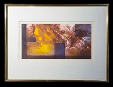 Original Willena J Belden Abstract Painting Framed Modern Art Signed Vintage MCM