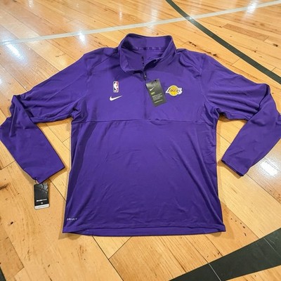 NWT Nike NBA Los Angeles Lakers Dri-FIT Coaches 1/4 Zip Jacket