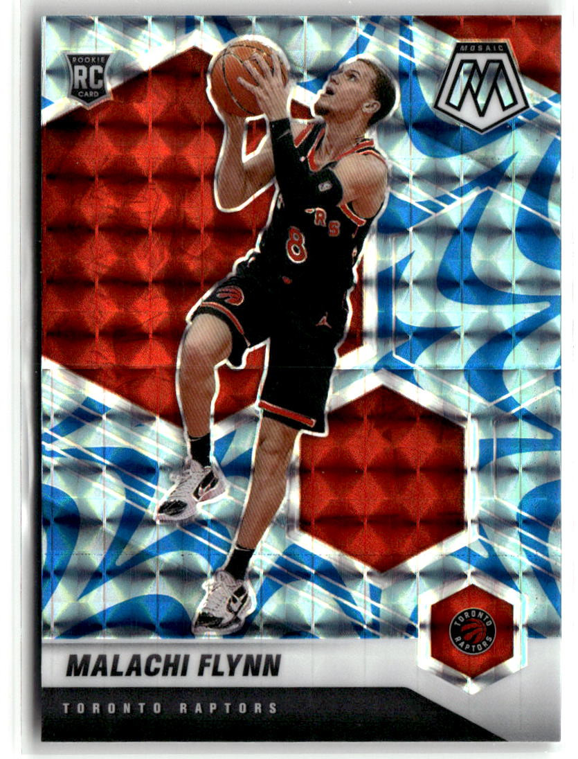 2020-21 Panini Mosaic #236 Malachi Flynn Mosaic Reactive Blue RC Rookie Prizm