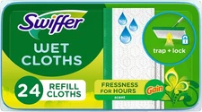 Swiffer Sweeper Wet Mopping Cloths, 24 Count (Pack of 1), White, Green 