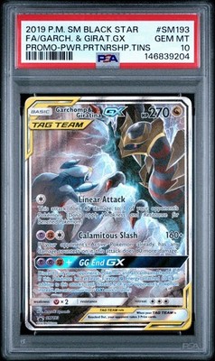 PSA 10 GARCHOMP & GIRATINA GX SM193 BLACK STAR PROMO SUN & MOON