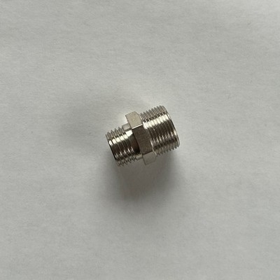 Male Fitting Pipe 1/4'' NPT to Metric M16 M16X1 M16X1.0 Plated Brass Adapter