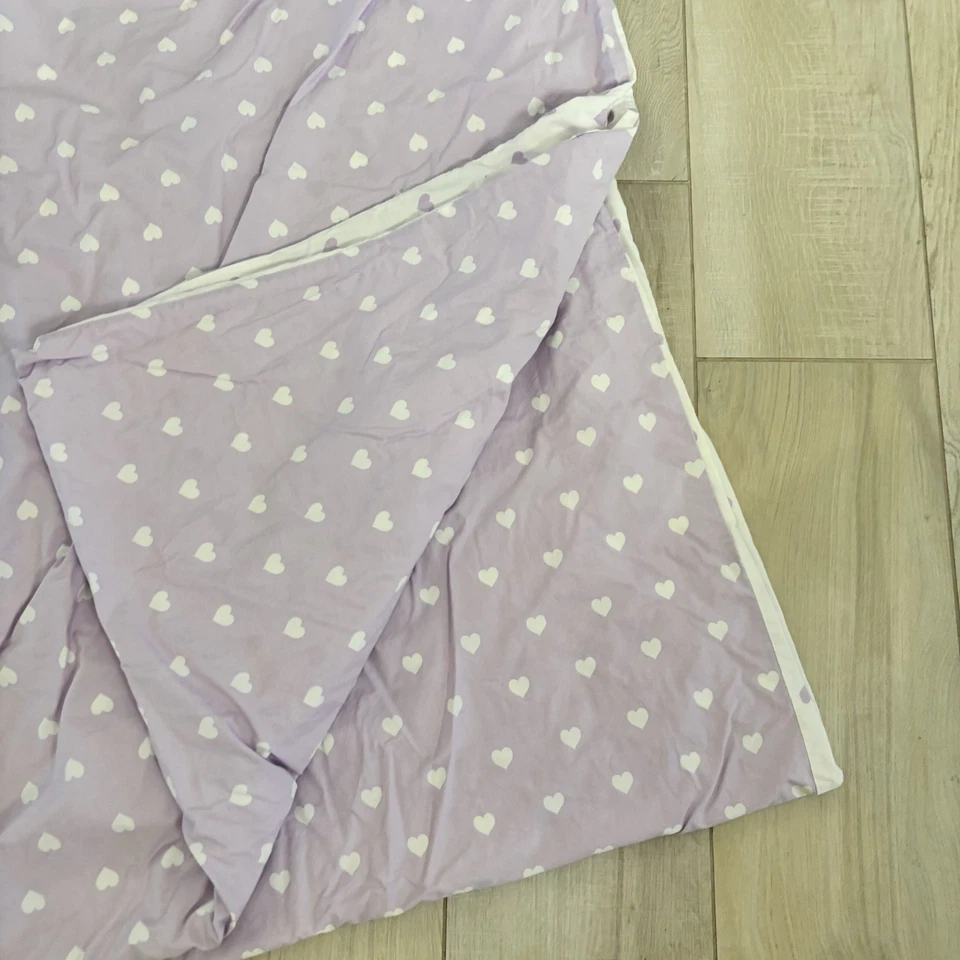 Funda nórdica POTTERY BARN KIDS corazón lavanda y corazones algodón orgánico completa/reina Foto 4 de 4