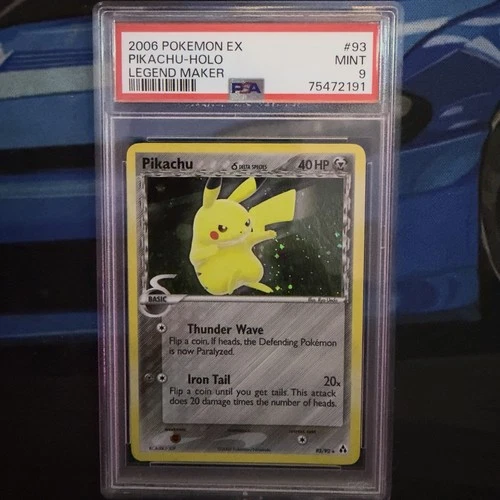 Pokemon PSA 9 MINT Pikachu 93/92 EX Legend Maker Secret Rare Holofoil 2006 Holo
