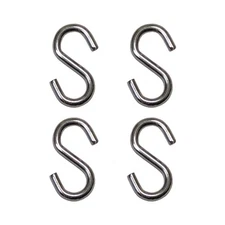 S Hook Marine Grade 316 Stainless Steel 1.56 Inch Long Metal Utility 4 Pack
