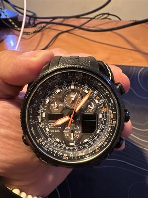 Citizen Navihawk A-T Eco-Drive Atomic Chronograph WR 200 Black Quartz