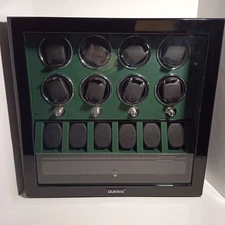 DUKWIN Automatic Watch Winder 8 Watches Black Lockable Winders Holders Quiet OB