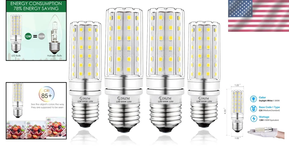 LED Bulb E26 12W 100W Equivalent 1200 Lumens 5000K Daylight Non-Dimmable - Image 2 of 4