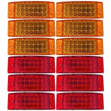 6 21 Led Sealed Side Marker Clearance Light Trailer Truck - 6 Red 6 Amber