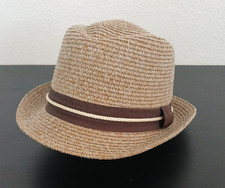 David & Young Fedora Hat Unisex One Size Fits Most 60% Paper 40% Cotton Straw