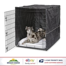 Black Polyester Dog Crate Cover Fits Most Giant Crates, Machine Washable Design