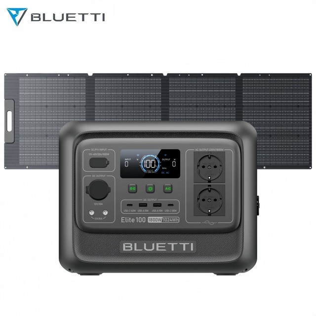 BLUETTI Elite 100 V2 1024Wh Generatore Solare 200W Pannello per Vacanza, Camper