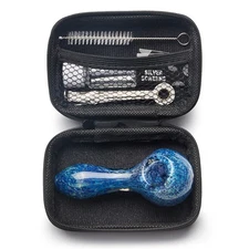 4" Lava Style Tobacco Smoking Glass Pipe Collectible Handmade Pipes with Box