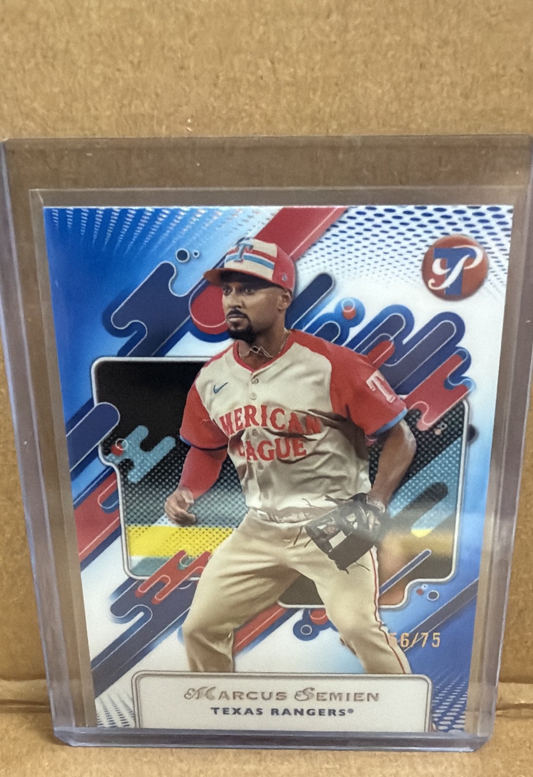 2025 Topps Pristine - Marcus Semien #252 Blue Refractor /75