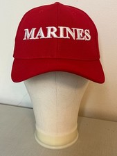 US Marine Corps - Red - Baseball Hat Ball Cap - Embroidered - Adjustable