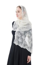 Catholic Chapel Veil Floral Mantilla Head Covering for Church, Prayer, and ...