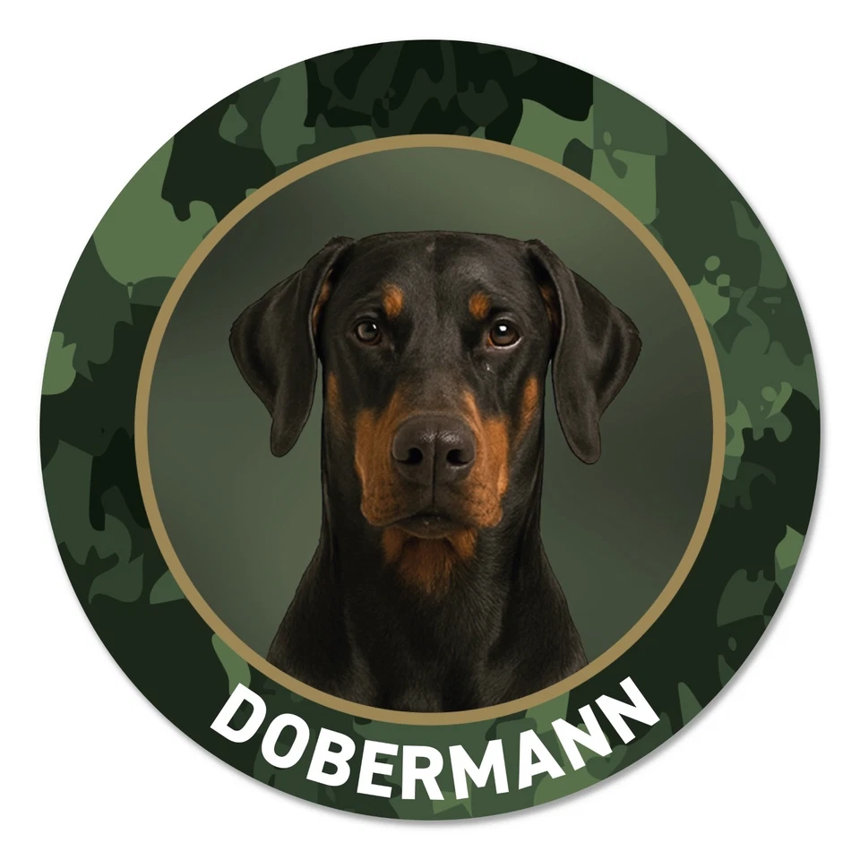 Dobermann Autoaufkleber, Zaunschild Warnschild Hunde "Hier wache ich" Premium - Bild 2 von 4