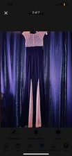 City Studios Women's Navy Blue Gem Prom Formal Dress Evening Gown Juniors 3/4