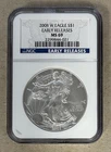 2008 W SILVER EAGLE DOLLAR COIN NGC MS 69