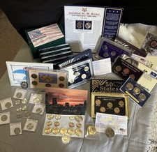 Coin Collection Lot-US Coins Presidential Dollars-Quarter Sets-Mint Set-Ike $