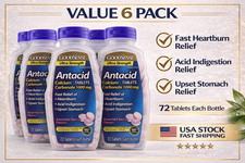 6 Pack GoodSense Antacid Tablets 72 Chewable Assorted Berry Calcium 1000mg 2028