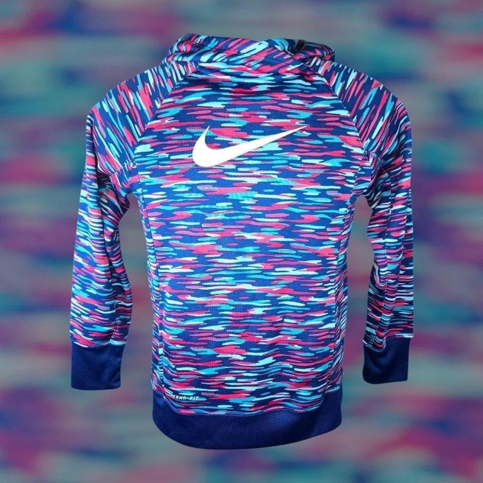 Nike Therma-Fit Kids Multicolor Hoodie Large Long Sleeve Pullover - Image 2 of 4