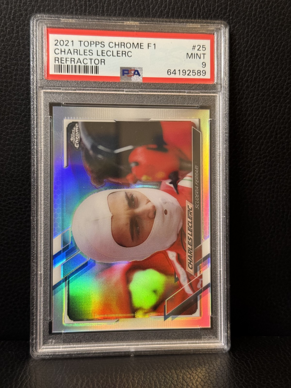 2021 Topps Chrome F1 Charles Leclerc Refractor PSA 9 #25 view 2