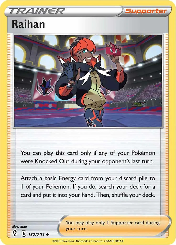 Pokemon TCG Raihan (152/203) [Sword & Shield: Evolving Skies] Lightly Played Rev