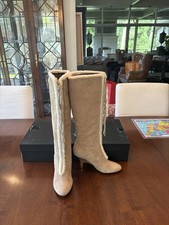 Giuseppe Zanotti Tan Suede Knee-High Boots with Shearling Trim