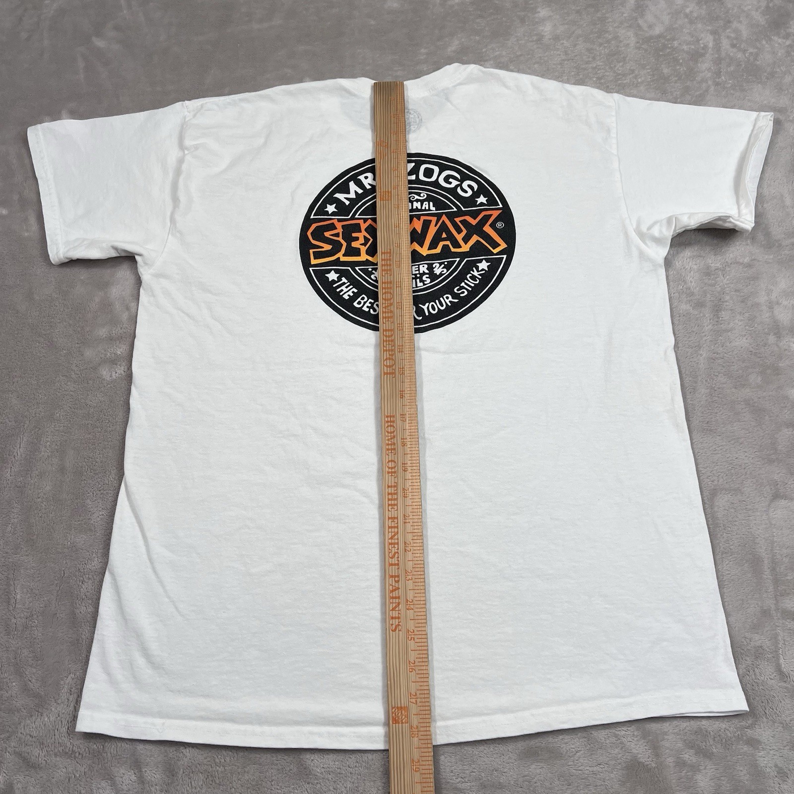 Mr Zogs SexWax Shirt Mens Size Large White Graphic Short Sleeve Cotton Crewneck