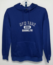 Brooklyn New York Hoodie Men's Medium Blue