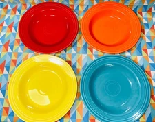 NEW FIESTA SET OF 4 classic RIM SOUP / sm PASTA  multicolor  BOWL 9”  Fiestaware