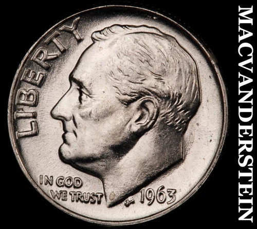 1963 Silver Roosevelt Dime - Choice Gem Brilliant Unc  Lustrous  #i6845