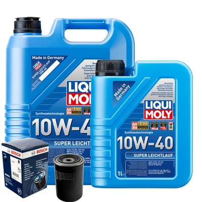 Motoröl 10W40 LIQUI MOLY Super Leichtlauf 6L+BOSCH Ölfilter