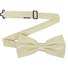 Solid Color Pre-tied Bow Tie Adjustable for Men Perfect for Large Beige