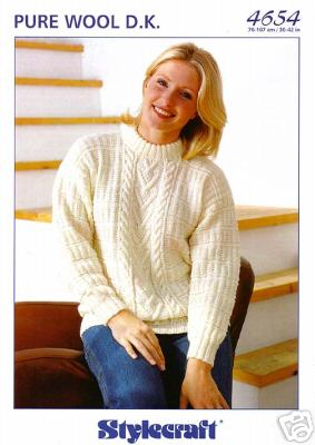 Stylecraft Knitting Pattern 4654 Pure Wool DK