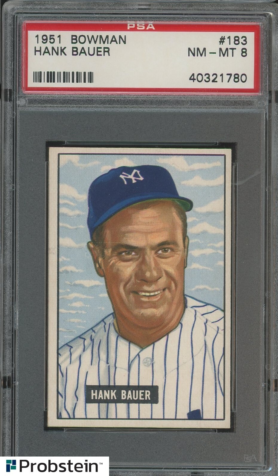 1951 Bowman #183 Hank Bauer New York Yankees PSA 8 NM-MT