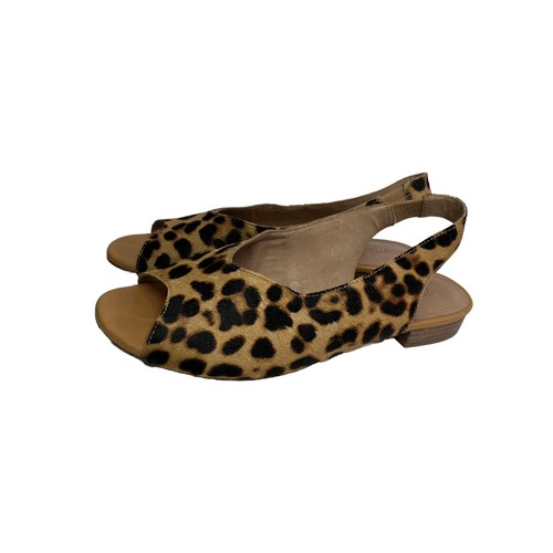 Madewell Slingback Peeptoe Leopard Wadenhaar Slingback Sandalen 7,5